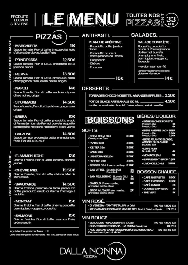 menu